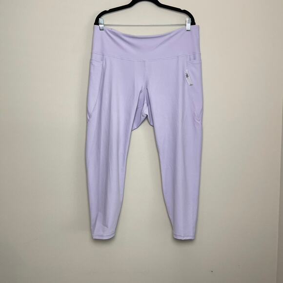 NWT Old Navy High-Waisted PowerSoft Go Dry Pocket Leggings Lilac Sz 2X - Picture 2 of 6